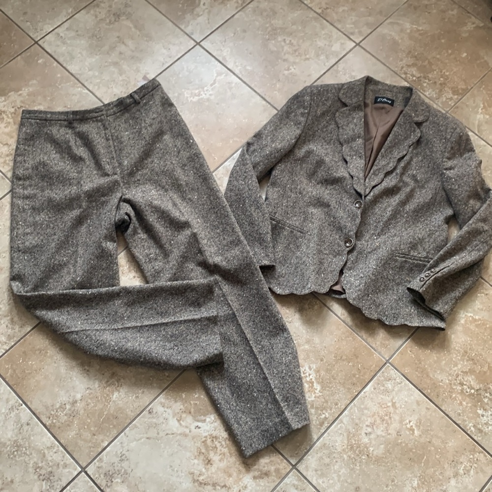 NWOT vintage d’Oraz tweed jacket and pant coordinated set suit wool